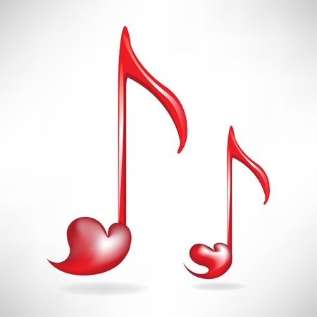 heart shaped music keysのイラスト素材