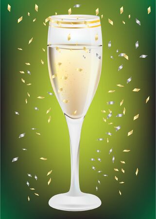 celebration champagne glassのイラスト素材