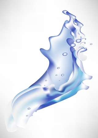 water wave splash element with dropsのイラスト素材