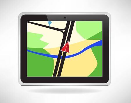 navigation pad with map isolatedのイラスト素材