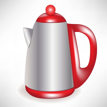red coffee/tea modern kettle isolatedのイラスト素材