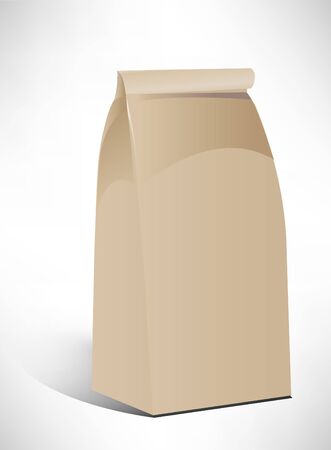simple closed paper bag isolated on whiteのイラスト素材