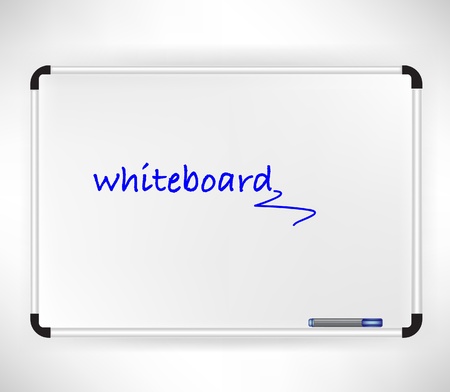 single whiteboard isolated on white with markerのイラスト素材