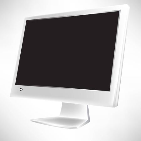white computer screen isolated on whiteのイラスト素材