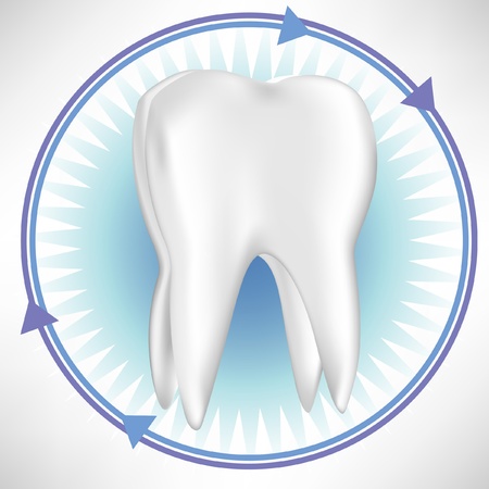 tooth with protection arrows isolated on whiteのイラスト素材