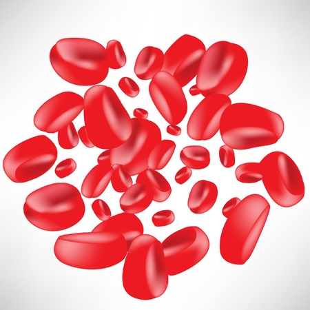 group of blood cells isolated on whiteのイラスト素材