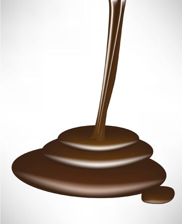 chocolate pouring in chocolate waves isolatedのイラスト素材
