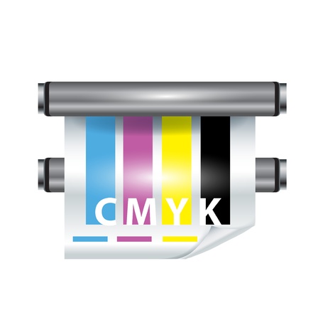 color printer icon on white backgroundのイラスト素材