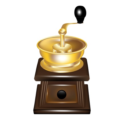 vintage coffee machine isolated on whiteのイラスト素材