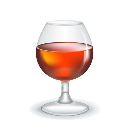 glass of brandy isolated on white backgroundのイラスト素材