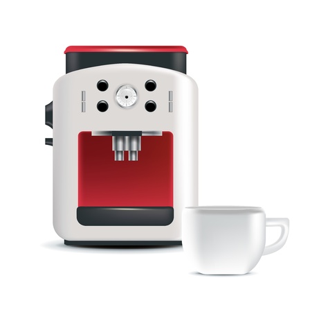 coffee machine and coffee cup isolatedのイラスト素材