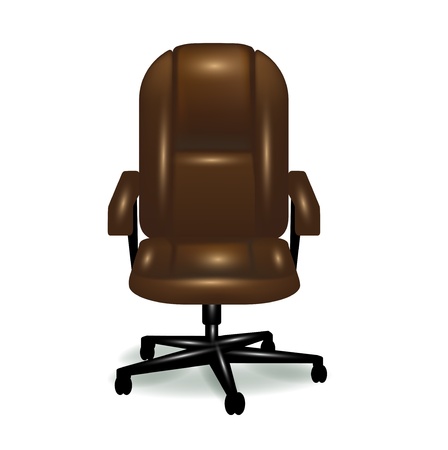 office ergonomic brown leather chair isolatedのイラスト素材