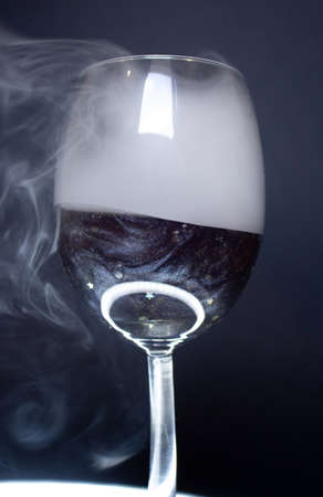 Halloween poisonous drink in a  wine cupの写真素材