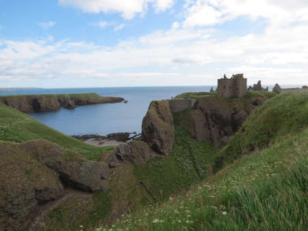 View of Dunnottar Castle, near Stonehaven, Scotlandのeditorial素材