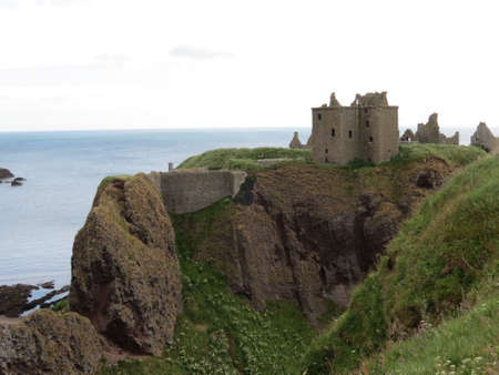 View of Dunnottar Castle, near Stonehaven, Scotlandのeditorial素材