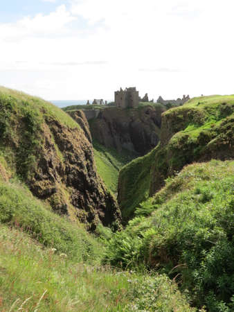 View of Dunnottar Castle, near Stonehaven, Scotlandのeditorial素材