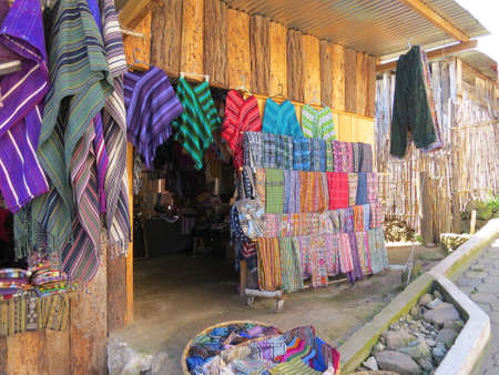 Market stall in a village adjacent to lake Atitlan, Guatemalaのeditorial素材