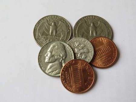 American coins on a plain backgroundの写真素材