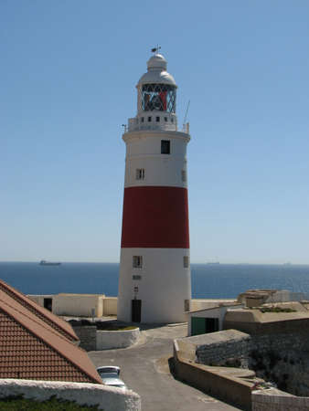 The most southerly lighthouse operated by the UK at Europa Point in Gibraltarの写真素材