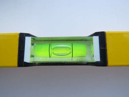 Close up of a builders spirit level