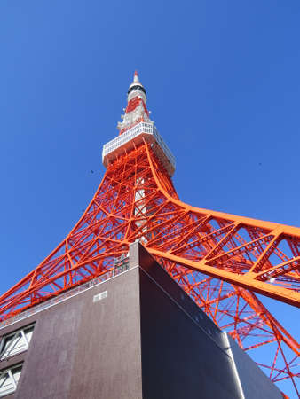 The Tokyo Tower is the second highest structure in Tokyo (another, taller tower has now been built) and is a well known landmark. On a clear day, good views of mount Fuji can be seen from the observation deck.のeditorial素材