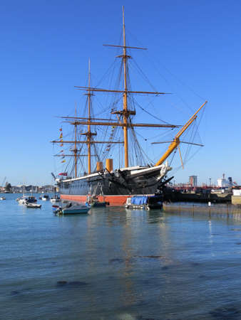 HMS Warrior is the worlds first steam powered iron clad warship. Dating from around 1860, it was a formidable opponent.のeditorial素材