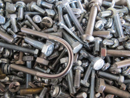 Background of screws and bolts used in engineering.