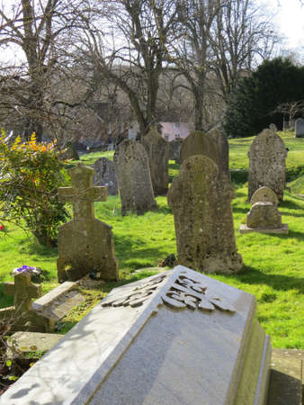 Churchyard in the Hampshire village of East Meon, UK.の写真素材