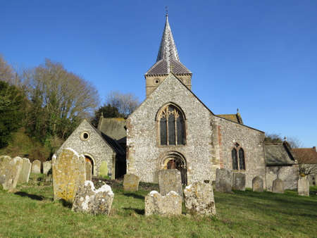 Church in the Hampshire village of East Meon, UK.の写真素材