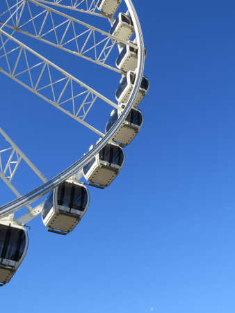 Close up view of the Big Whell adjacent to the pier in Brighton, UK.のeditorial素材