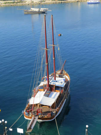 Boat in Sliema harbour, Malta.の写真素材