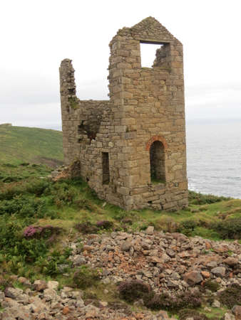Engine house ruins of the Levant tin mine near the town of St Just in Cornwall, UK.