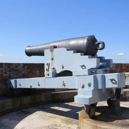 Old cannon on display on Southsea seafront.の写真素材