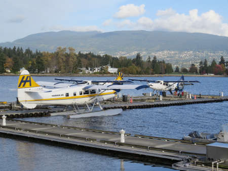 Seaplanes are used to transport passengers between Vancouver City and Vancouver Island, Canada.