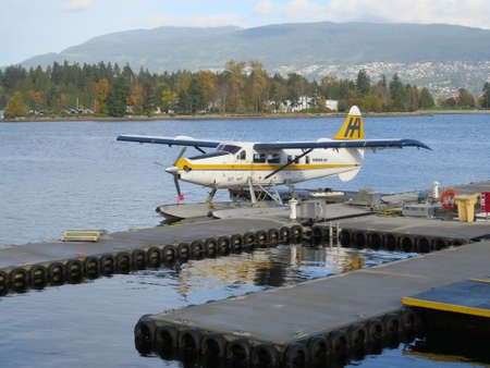 Seaplanes are used to transport passengers between Vancouver City and Vancouver Island, Canada.