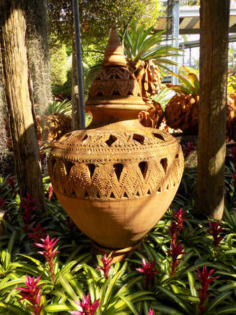 Ornamental Terracotta Flower Potsの写真素材