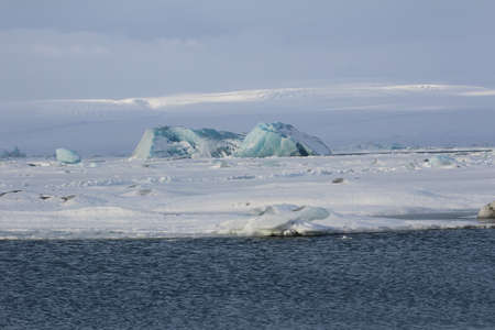 Jokulsarlon glacier lagoon. This is where icebergs break from the glacier before floating out to...