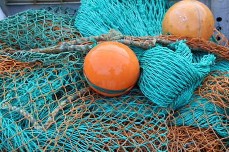 Fishing nets on the dockside in Old Portsmouth.の写真素材