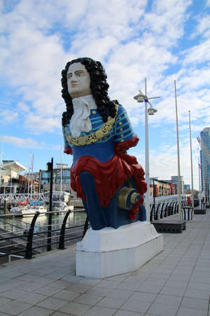 Colourful ships figurehead on display in Portsmouth.のeditorial素材