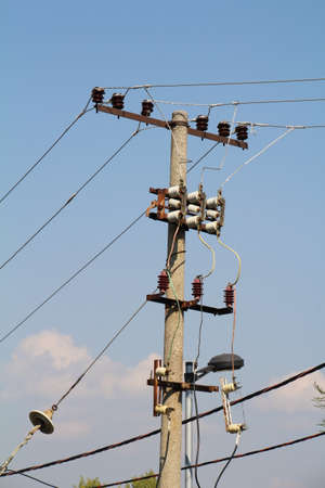 Part of the dated power distribution grid in Albania.