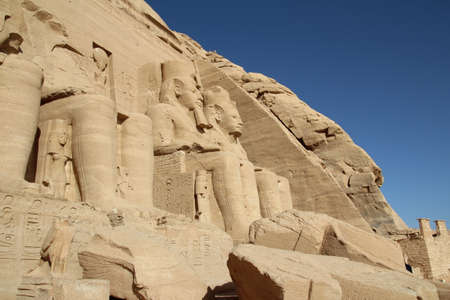 Exterior of one of the temples at Abu Simbel in Egypt.