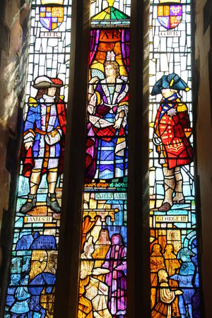 Beautiful stained glass church window.のeditorial素材