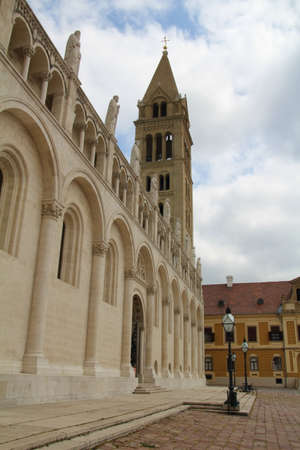 Exterior view of the cathedral in Pecs, Hungary.