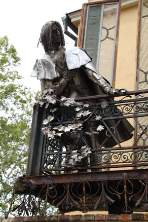 Pecs, Hungary - 7th August, 2017: Plastic statue of the Hungarian composer Ferenc Liszt positioned so that it faces the cathedral (where he composed the Esztergom Mass) in Pecs, Hungary.のeditorial素材