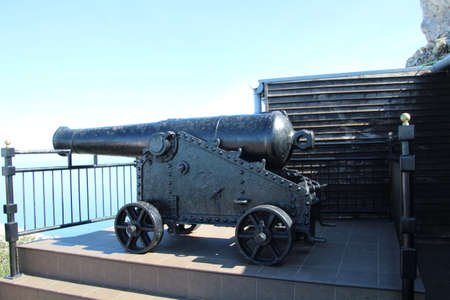 Old cannon used in the defence of Gibraltar a couple of hundred years ago.の写真素材