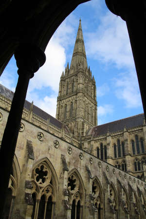 Exterior view of Salisbury cathedral, United Kingdom.のeditorial素材