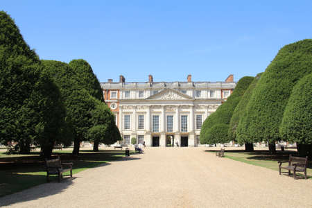 London, UK - 6 August, 2018: Exterior view of Hampton Court Palace. This was a main residence of king Henry VIII.のeditorial素材