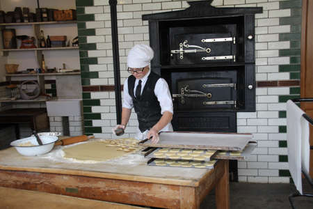Newcastle, UK - 23 September, 2018: Modern reconstruction of part of a bakery dating from the early part of the last century.のeditorial素材
