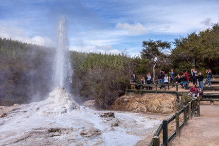 Lady Knox Geyser, Waiotapu, New Zealandのeditorial素材
