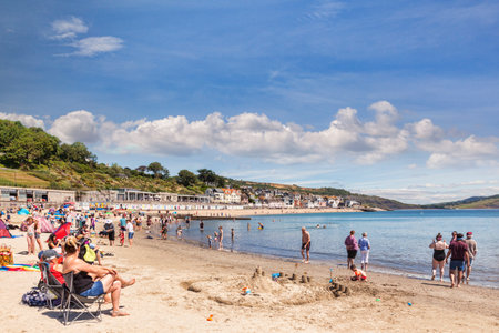 Beach at Lyme Regis, Dorset UKのeditorial素材